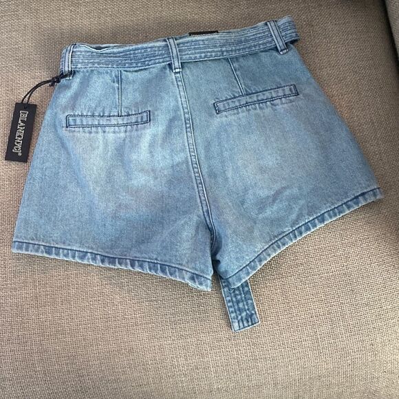 NWT Blank NYC Light Blue Jean Belted Shorts Size 24 - Picture 9 of 12